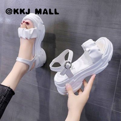 KKJ MALL รองเท้าแตะผู้หญิง 2021 รองเท้าแตะพื้นหนาสไตล์ใหม่นักเรียนส้นแบนเพิ่มรองเท้าแตะผู้หญิง