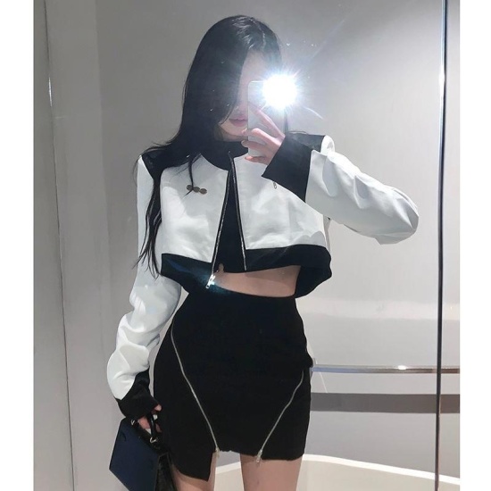 Thu đông 2019 phiên bản Hàn Quốc mới của khóa kéo phía trước túi sinh viên  váy hông cao eo một chữ váy ngắn nữ váy thon dài - Váy | Tàu