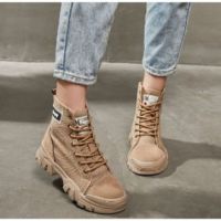 ✧Ready Stock✧ Martin boots female summer breathable British style new wild student high-top canvas short boots spring