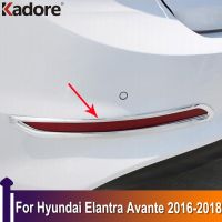 ฝาครอบไฟตัดหมอกด้านหลังสำหรับ Hyundai Elantra Avante 2016 2017 2018ชุดหลอดไฟไฟตัดหมอกด้านหลังโครเมี่ยมกรอบอุปกรณ์แต่งภายนอกรถไฟหน้า