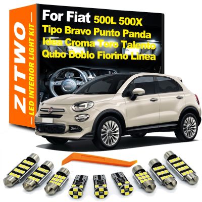 ✆ ZITWO LED Interior Light Bulb Kit For Fiat Bravo 500 500L 500X Punto Linea Panda Croma Tipo Qubo Fiorino Doblo Idea Talento Toro