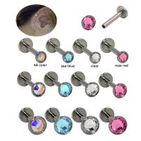 1 Piece G23 Titanium Steel Lip Labret Stud Flat Head Ear Helix Pinna Lobe Piercing Internally Thread 16Gauge