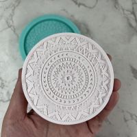 Special Offers Flower Pattern Round Coaster Resin Silicone Molds Coffee Coaster Tray Mold Epoxy Resin Plaster Concrete Wine Glass Cup Mat Mould