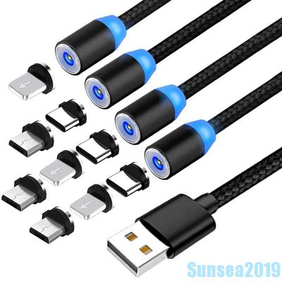 สายชาร์จ  Charging Cable Cord for Micro USB, for Type C and for iPhone A|pple Devices, with Magnetic Plugs, compatible with iPhone 14promax 14plus 13 mini 12 11 xr xs max