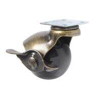 1.5/2 inch furniture caster bronze flat universal wheel with brake sofa seat mute ball wheel