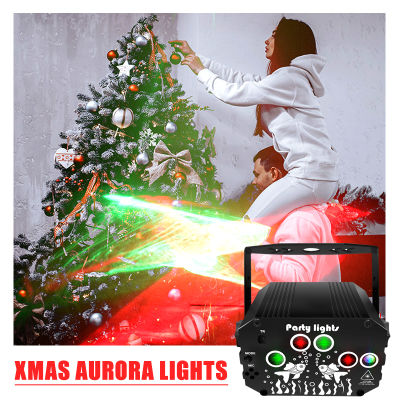 Christmas LED Party Light Patterns Laser Projector Light Voice Strobe Effect Stage Light For Party Show DJ Home K Disco Lamps