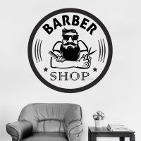 [COD] Barber Wall Decals Vinyl Sign Stickers Hairstyle Shaved Man Haircut Beard Face Tools Logo Sticker LC1366