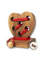 Woodentoys4u The Love Test ปริศนาเชือก หัวใจมีฐาน