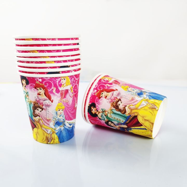 high-end-cups-disneybellewhite-party-supplies-disposable-tableware-set-paper-cup-plate-napkin-tablecloth-birthday-decoration