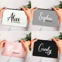 【CC】 Personalized Name Bridesmaid Bachelorette Makeup Toiletries Organizer Purse Wedding