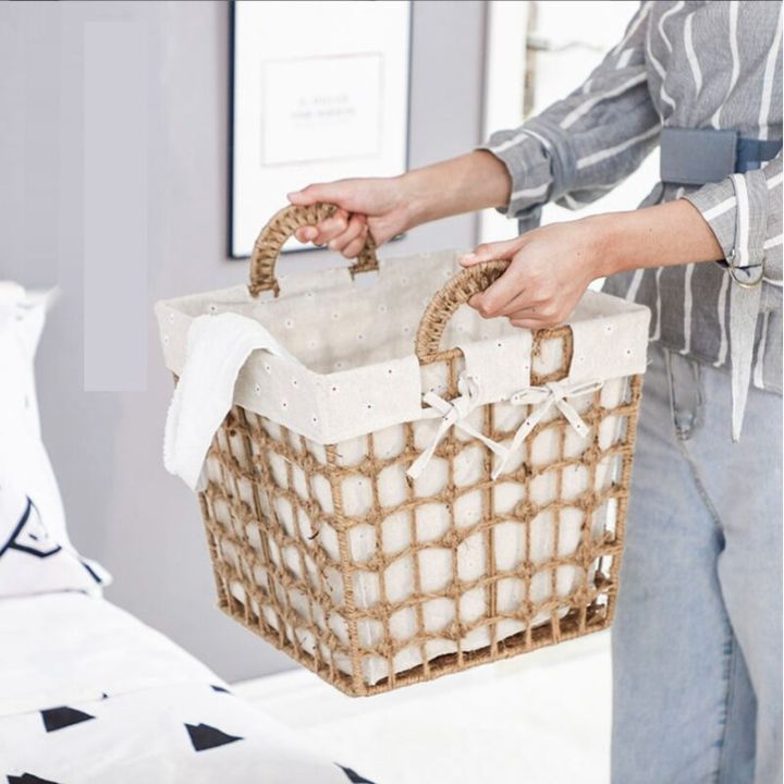 ready-stock-windsing-nordic-style-laundry-basket-with-handles-handmade-rattan-clothes-storage-basket-toy-storage-basket