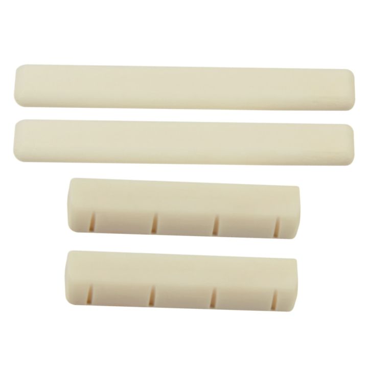 2x-ivory-buffalo-bone-bridge-saddle-nut-slotted-for-ukulele-uke-guitar-parts