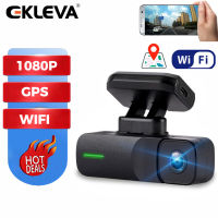 EKLEVA รถ DVR เครื่องบันทึกวีดีโอ GPS WIFI กล้องวิดีโอ Dash กล้องด้านหลังดูเครื่องบันทึกวีดีโอ HD 1080P WDR G-Sensor การมองเห็นได้ในเวลากลางคืน Dash Cam