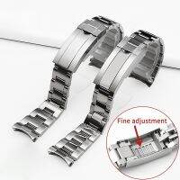 สายแท่งสแตนเลสสตีลสำหรับ Explorer II สายนาฬิกาหัวเข็มขัดพับได้แบบเอกภพของผู้ชายสายนาฬิกาข้อมือแบบพิเศษชนิดโค้ง