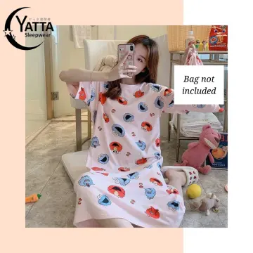 Women Sleepdress Korean Style Nightdress Cute Nightgown Comfy Female  Sleepwear Soft Nightwear 韩版女士可爱连体睡裙 Skirt Tidur Wanita Ready Stock 217776