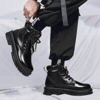 Mens Black Ankle Boots Autumn and Winter Martin Boots Outdoor Comfortable High Top Men Casual Shoes with Classic Design 2023