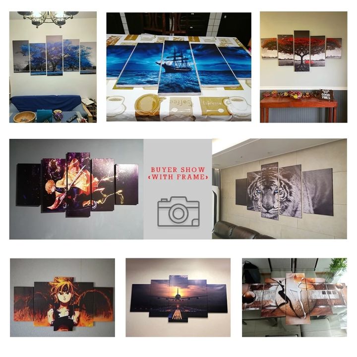 โมเดิร์นอะนิเมะตัวละครคอลเลกชัน5แผงผ้าใบผนังศิลปะพิมพ์-hd-บ้านรูปภาพห้องนั่งเล่นห้องนอนภาพจิตรกรรมฝาผนังตกแต่ง