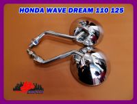 HONDA WAVE DREAM DREAM110 DREAM125 (10 mm.) (LH&amp;RH) SIDE MIRROR SET "CHROME" // กระจกมองหลัง กลมชุบ ขาชุบ HONDA WAVE DREAM 110 125 สินค้าคุณภาพดี