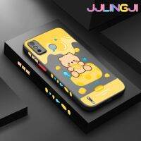 Jlingji เคสสำหรับ Tecno Spark 6 Go Spark Go 2020 Spark Go 2021การ์ตูนชีสหมีมีน้ำค้างแข็งโปร่งใสบางๆเคสแข็งขอบสี่เหลี่ยมกันกระแทกลวดลายปลอกซิลิโคนเคสนิ่มป้องกันคลุมทั้งหมด