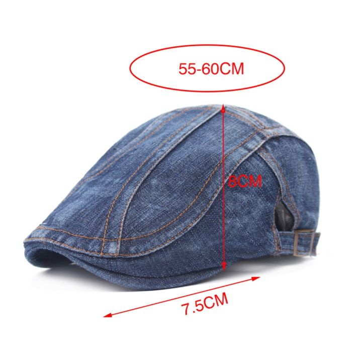 2022-jeans-beret-hat-for-men-denim-cap-fitted-cabbie-flat-gorras