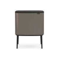 Brabantia ถังขยะ สแตนเลสแบบกด บราบันเทีย รุ่นทรงสี่เหลี่ยม 36ลิตร ขนาด1ช่องBO Touch Bin, with 1 Inner Bucket 36 litre. - Platinum