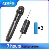 DGNOG C260 Rechargeable Fixed Frequency VHF 30m Range Wireless Handheld Dynamic Mic for Family Karaoke Stage Performance
