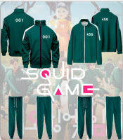 Squid Game ชุดกีฬา Set ผู้ชายผู้หญิงขนาดบวกชุดกีฬาเสื้อสวมหัวซิปเสื้อกันหนาวชุด