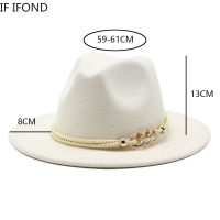 Fascinator สีขาว Fedora หมวกสำหรับผู้หญิง59-61เซนติเมตรขนาดใหญ่ผู้ชายพรรคคริสตจักรแต่งงานหมวกปานามารู้สึกแจ๊สหมวก Gorras