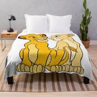 [High-end blanket] เบบี้ Nala และ Simba จากผ้าห่ม Lion King ผ้าสักหลาดผ้าห่มถักโซฟาขนาดยักษ์