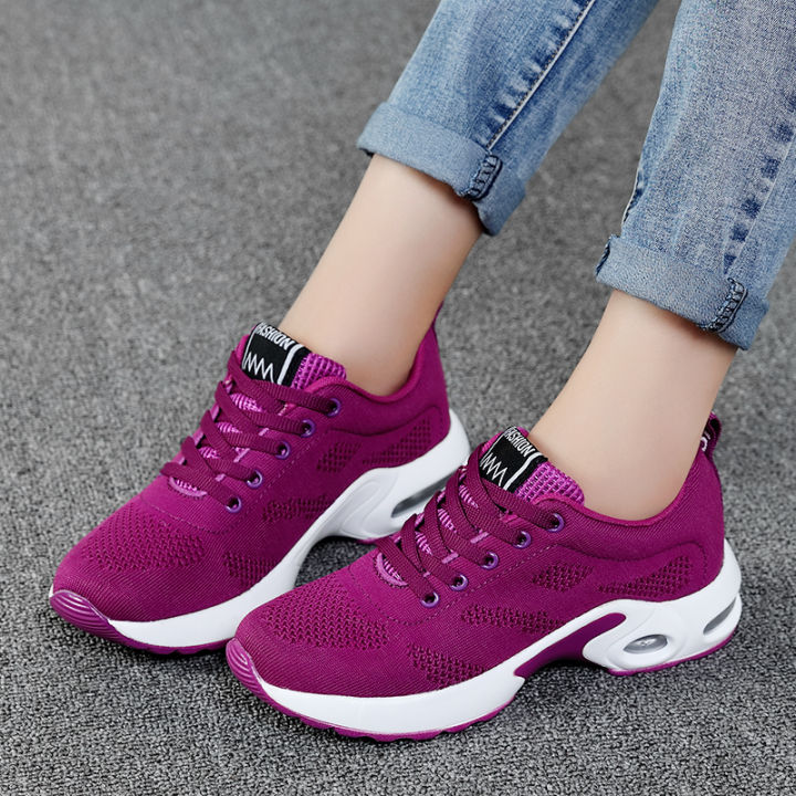 zyats-รองเท้าวิ่งกลางแจ้งผู้หญิงรองเท้ากีฬาแฟชั่น-รองเท้าผ้าใบรองรับการกระแทกพื้นรองเท้าสีชมพู