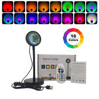 APP Remote Control Sunset Lamp RGB 16 Colors Atmosphere Projection Led Night Light For Home Bedroom Shop Background Decoration