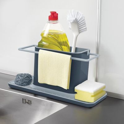 Sink Area Organiser Gray For Storing Small Items Farmers Sink Mat Collapsable Dish Drainers for Kitchen Counter with Drainboard