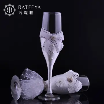 2Pcs/sets European Champagne Glass Goblet Gift Box Creative