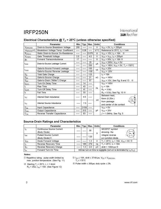 พร้อมส่ง-irfp250n-มอสเฟส-n-ch-30a200v-to-247-power-mosfet-high-efficiency-synchronous-rectification-in-smps