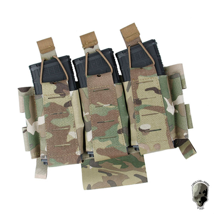 TMC Tactical Front Panel Triple Mag Pouch for 556 Magazine Elastic ...