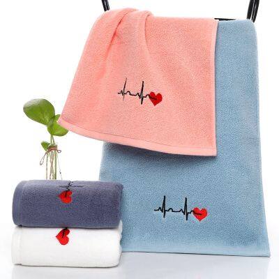 [COD] Cotton towel thickened water-absorbing home embroidered words love wedding companion gift can be logo box wholesale