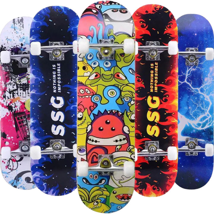 สเก็ตบอร์ด-ssg-skateboard-สเก็ตบอร์ดคนโต-80cm-มือใหม่-มือโปร-ล้อpu-กระดาษทราย-สเก็ตบอร์ดเด็ก-0-12-ปี-สเก็ตบอร์ดถูกๆ-สเก็ตบอร์ด-เเท้-สะเก็ตบอร์ด