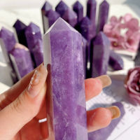 ={ 5-8เซนติเมตรคริสตัลธรรมชาติคอลัมน์ Lilac หิน Obelisk จุด Lepidolite เรกิบำบัดคริสตัลคันตกแต่งบ้าน