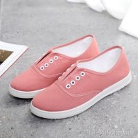 【hot】✐✑  Comemore 2022 Pink Ballet Flat Womens Canvas Leisure Sneakers for Ladies Loafers Korea Female Shoes Moccasin