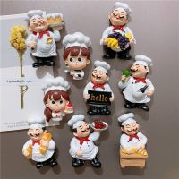 ✑▤❒ European-style chef chef boy girl bread fruit cartoon cute resin magnetic refrigerator sticker magnet