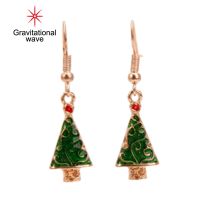 Gravitational Wave 1คู่ต่างหูคริสต์มาส Santa Claus Wreath Accessory Deer Socks Dangle Earrings For Christmas