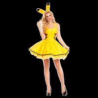 เครื่องแต่งกายฮัลโลวีนอะนิเมะ Cos Pokemon Go Pikachu Anthropomorphic Masquerade เครื่องแต่งกายคริสต์มาสคอสเพลย์