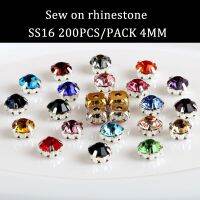 Factory sales 4mm 200pcs/bag Crystal glass diamond sew on rhinestones with holes for diy/jewelry/wedding decoration