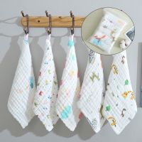 hotx 【cw】 5PCS/Set 30x30CM Baby Washed Seersucker 6 Layer Infant Saliva Pleated Face Hand