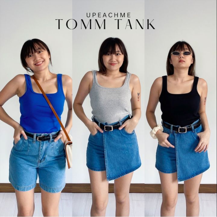 tomm-tank-i-เสื้อกล้ามยาวเต็มตัว-กล้ามสีพื้นยาวปกติ-เสื้อกล้ามเข้ารูปพอดีตัว