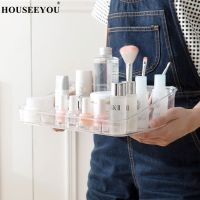 【YD】 Transparent Cosmetics Storage Plastic Makeup Organizer Desktop Jewelry Holder Display
