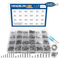 NINDEJIN Laptop Screw Set Stainless Steel M1-M5 Flat Head Phillips Machine Screw and Nut Glasses Phone Mini Screw Kit Best Buy