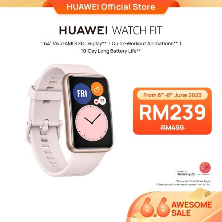 NEW HUAWEI Watch Fit Smartwatch Vivid AMOLED Display/SpO2 Supported/LTD (1.64 ) Lazada
