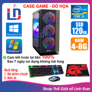 Case máy tính Game LED CPU Pentium G2020 i5-3330 Ram 4GB-8GB SSD 120