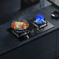 SUPOR เตาแก๊ส5.2kW Extreme Fire 2 Burner เตาสำหรับห้องครัวคริสตัลสีดำแผงแก๊สหม้อหุงข้าว Home Power Gathering Cooktop